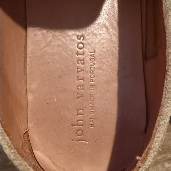 John Varvatos Beige Suede Slip-On Loafers - Picture 2 of 4